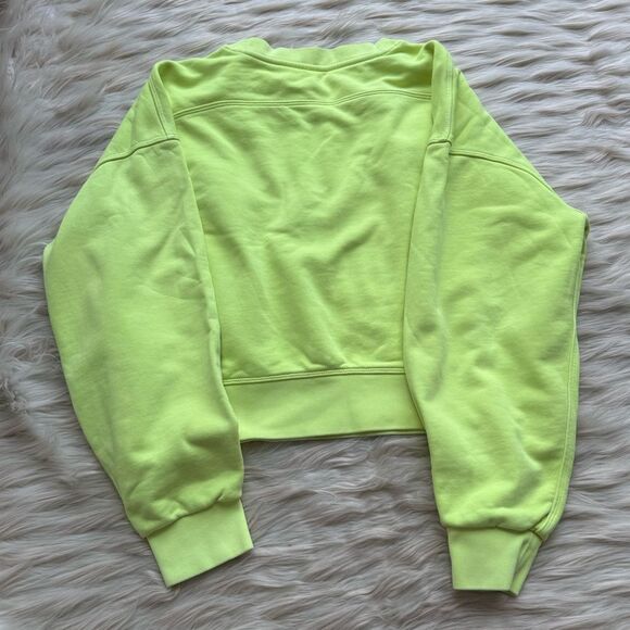 Lululemon Perfectly Oversized Crop Crew Neon Garment Dye Solid Highlight Yellow - Picture 9 of 9